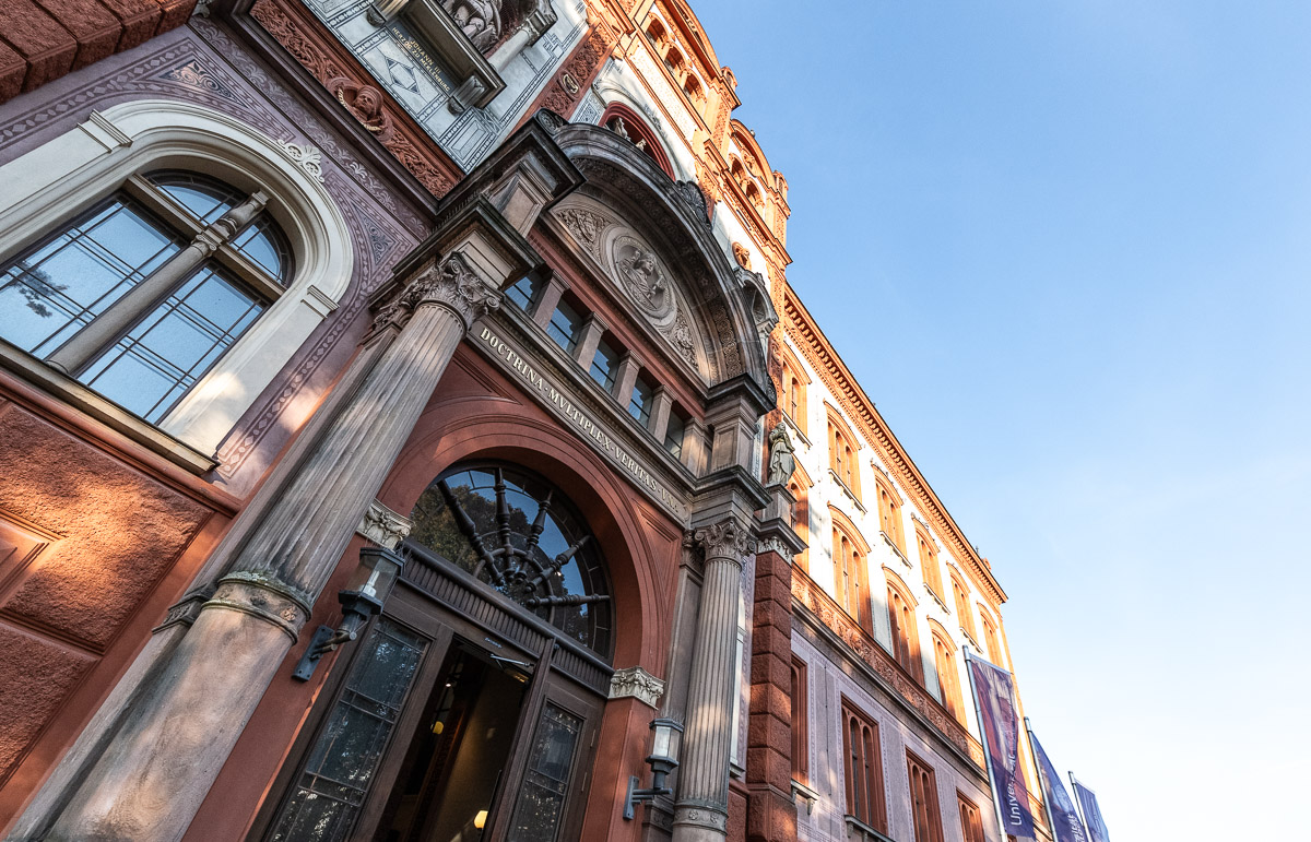 Historic facade of the University of Rostock main building