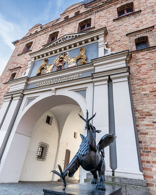 Kröpeliner Tor city gate in Rostock historic old town