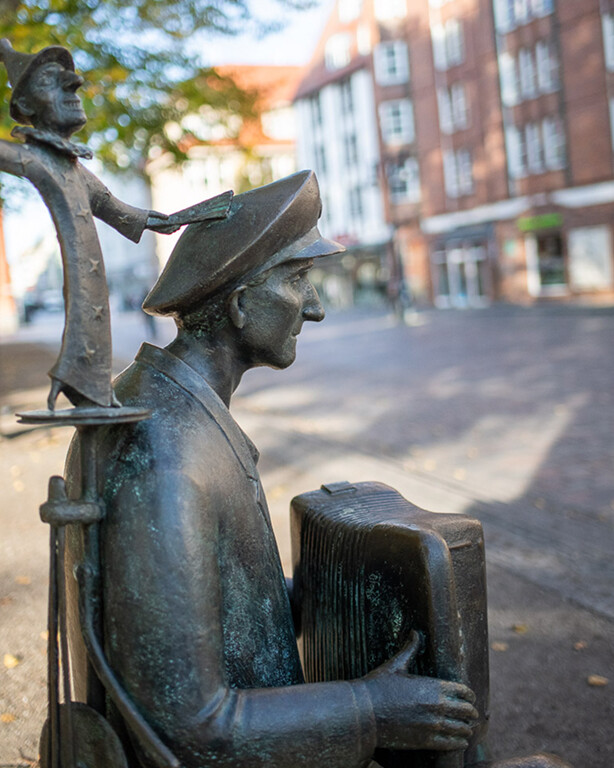Historical statue in Rostock Old Town